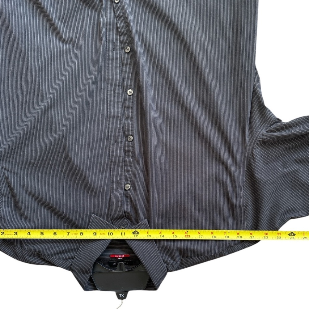 Van Heusen Shirts Mens Long Sleeve Button Down Striped Grey XL 2 pack - Picture 11 of 13